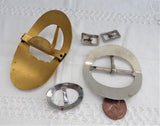 Edwardian Sash Buckles Set Of 5 2 Small Buckles 2 Belt Choker Buckles 1900-1920