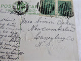 Postcard 1910s Embossed Christmas An Xmas Greeting Metallic Snow Vignette