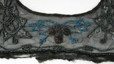 Edwardian Silk Beaded Yoke Glass Beads Destash Bead Trim Collar 1910-1920s Dress Bead Trim Mourning