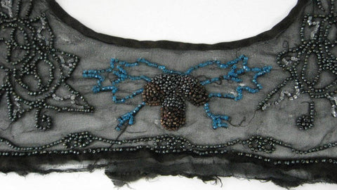Edwardian Silk Beaded Yoke Glass Beads Destash Bead Trim Collar 1910-1 Antiques And Teacups Edwardian Silk Beaded Yoke Glass Beads Destash Bead Trim Collar 1910-1 Antiques And Teacups