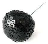 Edwardian Black Sequin Hat Pin 1900 Horsehair Ball 4 Inch Long Hatpin Tea Party