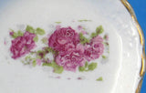 Butter Pat Antique English Pink Roses Gold Teabag Caddy Edwardian Era