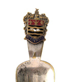 Blackpool Edwardian Tea Caddy Spoon Souvenir England Tea Scoop Enamel Finial 1900-1910