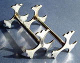 English Kniferest Pair Gingko Leaf Ends Edwardian Silver Plate 1900s