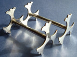 English Kniferest Pair Gingko Leaf Ends Edwardian Silver Plate 1900s