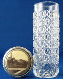 Edwardian Hatpin Holder Souvenir Hairpin Holder Waffle Cut Glass Silver England 1900