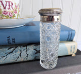 Edwardian Hatpin Holder Souvenir Hairpin Holder Waffle Cut Glass Silver England 1900