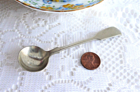 Mustard Spoon Master Salt Spoon William Page 1910s England Silver Plate Fiddle Back