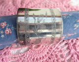 Aesthetic Movement Napkin Ring Floral Engraved English Silver Plate Shabby