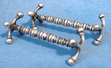 English Edwardian Cutlery Rests Pair Turned Bar Ball Ends 1890-1910 Wilkinson