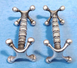English Edwardian Cutlery Rests Pair Turned Bar Ball Ends 1890-1910 Wilkinson