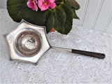 Gorham Sterling Silver Tea Strainer Ebony Handle Heavy 1890s Tea Leaf Catcher AMH
