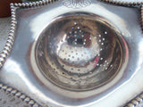 Gorham Sterling Silver Tea Strainer Ebony Handle Heavy 1890s Tea Leaf Catcher AMH