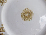 Edwardian English Ironstone Lunch Plate Golden Brown Transferware Pansies 1895-1905