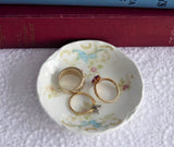 Edwardian Floral Transferware Johnson Brothers Butter Pat 1900-1913 Hand Colored