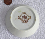 Edwardian Floral Transferware Johnson Brothers Butter Pat 1900-1913 Hand Colored