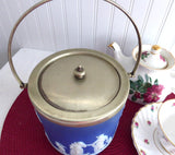 Biscuit Jar Dark Blue Jasperware Dip Wedgwood 1900 Peace Ceres Cookie Jar