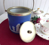 Biscuit Jar Dark Blue Jasperware Dip Wedgwood 1900 Peace Ceres Cookie Jar