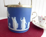 Biscuit Jar Dark Blue Jasperware Dip Wedgwood 1900 Peace Ceres Cookie Jar