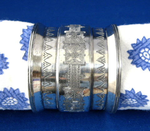 Napkin Ring Aesthetic Movement Silver Plate USA Antique 1880s Victorian