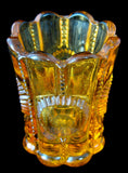 Antique Amber Glass Toothpick Holder Columbia Pattern by Flint Glass 1899-1904