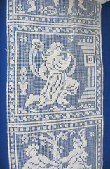 カーテン 1910s French Filet Lace Bed Cover カーテン 1910s French Filet Lace Bed Cover カーテン 1910s French