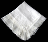 Edwardian Hankie Antique White Lawn Handkerchief 1900 Hand Made Net Trim Hanky