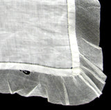 Edwardian Hankie Antique White Lawn Handkerchief 1900 Hand Made Net Trim Hanky