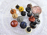 Mixed Lot Of 16 Shoe Buttons Glove Buttons Edwardian Pin Shank 1900 Gaiter Buttons