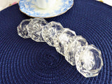 Salt Dips Set 6 Victorian 1890s Honeycomb Diamond Faceted Glass Open Salts