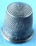 Edwardian Thimble Sterling Silver Victorian Floral Band Size 9 USA 1900 Sewing Notion