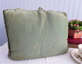 Edwardian Tea Cozy English Silk Ruched Olive Green Padded 1900-1910 Cosy Hand Made