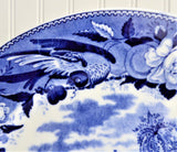 Blue Transferware Plate Mausoleum Romantic Staffordshire 1905 Cauldon England