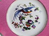 Fantasy Bird Plate Pink Hexagonal Edwardian Fantasy Bird Wedgwood 1906