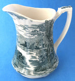 Pitcher Meakin Green Transferware Tintern Jug 1907-1920 As Is TLC 6.5 Inches