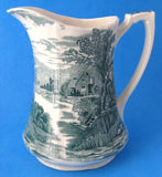 Pitcher Meakin Green Transferware Tintern Jug 1907-1920 As Is TLC 6.5 Inches