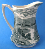 Pitcher Meakin Green Transferware Tintern Jug 1907-1920 As Is TLC 6.5 Inches