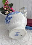 Blue Transferware Jug Pitcher English Edwardian Iona Wedgwood 1908 Ironstone