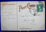 Postcard Blessings Bright Christmas Day Illuminated Manuscript 1909 Mass USA