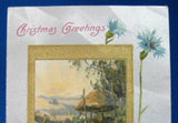 Postcard Christmas Greetings Gold Silver Vignette Cornflowers New Hampshire 1909