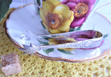 Sugar Tongs English Sterling Silver Edwardian Feather Claw Thistles W S Savage 1909