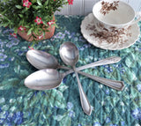 Vintage Silverplate Spoons Set of 3 Sugar 2 Serving Queen Bess Sheraton Regent Shabby