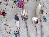 Vintage Silverplate Serving 4 Pieces 1910-1940 Meat Fork Spoon Butter Sugar Spoon