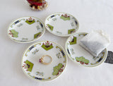 Set 4 Edwardian Butter Pats Aesthetic Meakin English Transferware Teabag Caddies