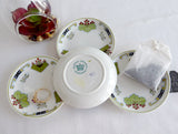 Set 4 Edwardian Butter Pats Aesthetic Meakin English Transferware Teabag Caddies