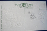 Christmas Postcard Poinsettias Gold Embossed BB London 1910 Illuminated Poem