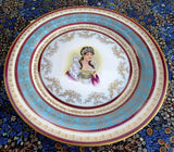 Royal Vienna Style Cabinet Plate Empress Josephine Hand Painted Ornate French Empire Revival