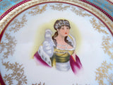 Royal Vienna Style Cabinet Plate Empress Josephine Hand Painted Ornate French Empire Revival