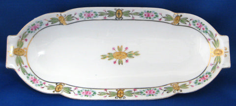 Nippon Celery Dish Hand Painted Roses Porcelain Oval Serving Dish 1910s Platter
