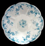 Shelley Edwardian Blue Rose Sprays Lily Serving Plate 1900 Rambling Rose Aqua